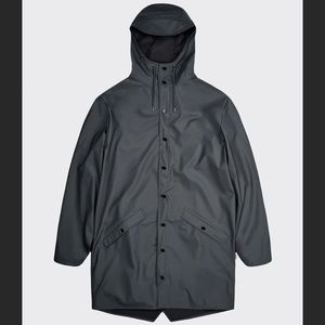 BNWT NEW RAINS Long Raincoat Jacket Coat Waterproof Slate UNISEX Sz X-SMALL